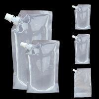 1pc Transparent Reusable Plastic Spout Pouch For Liquid Drink Milk Juice Water Wine Divided Pouch Sealed Packaging Bag Portable