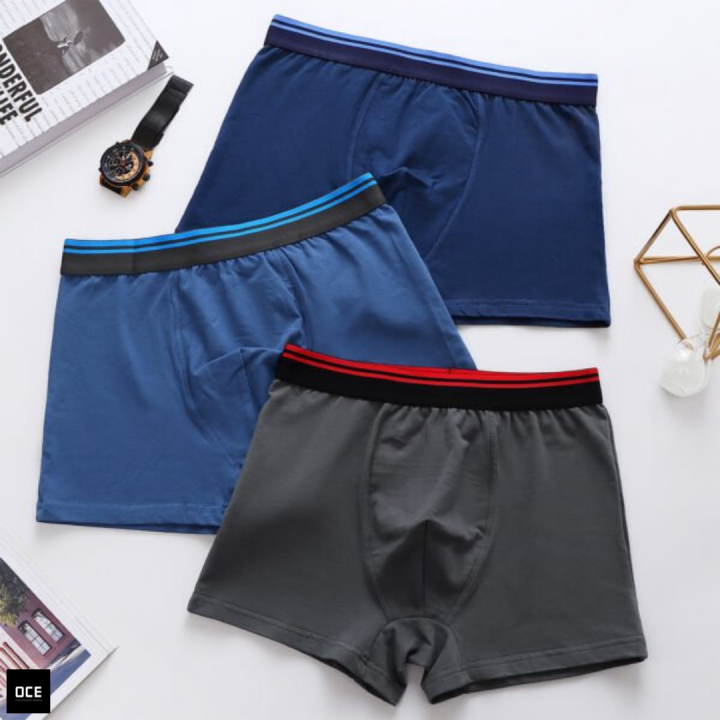 MR Sporty Plain Men Boxer Breathable Cotton Underwear (3pcs box) 3252 ...