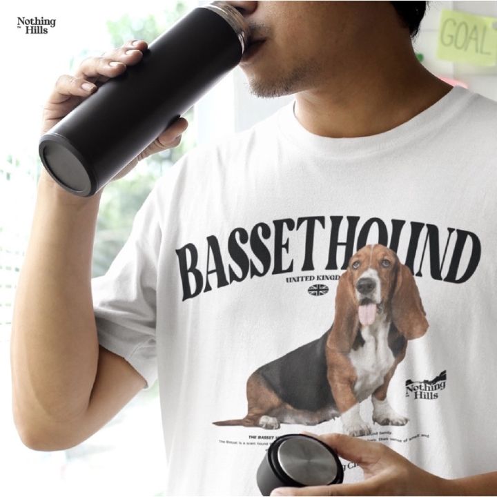 เสื้อยืดลาย-basset-hound-บาสเซ็ต-ฮาวด์-classic-cotton-unisex-by-nothing-hills-lc9e