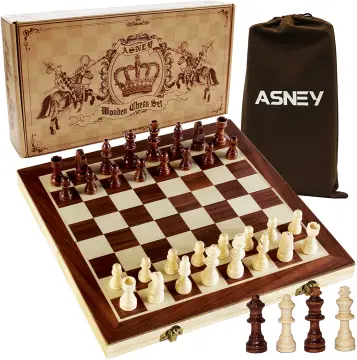 Magnetic Travel Chess Sets and Checkers for Adults and Kids, 13 Inch  Roll-up Folding Chess Board - Wooden Chess Game and Checkers Set, 2 Extra  Queens