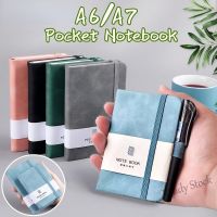 【Ready Stock】 ◘ C13 A6 A7 Mini Notebook Portable Pocket Notepad PU Leather Cover Journal Memo Diary Planner Writing Paper for Students School Office Supplies