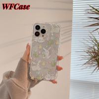 WFCase สำหรับ iPhone 14 Pro Max Plus 13 Pro Max 12 Pro Max 11 Pro Max เคสโทรศัพท์ปิดขอบการ์ตูนกระต่ายแยกส่วนรอบกล้องเต็มรูปแบบปกป้องเคส