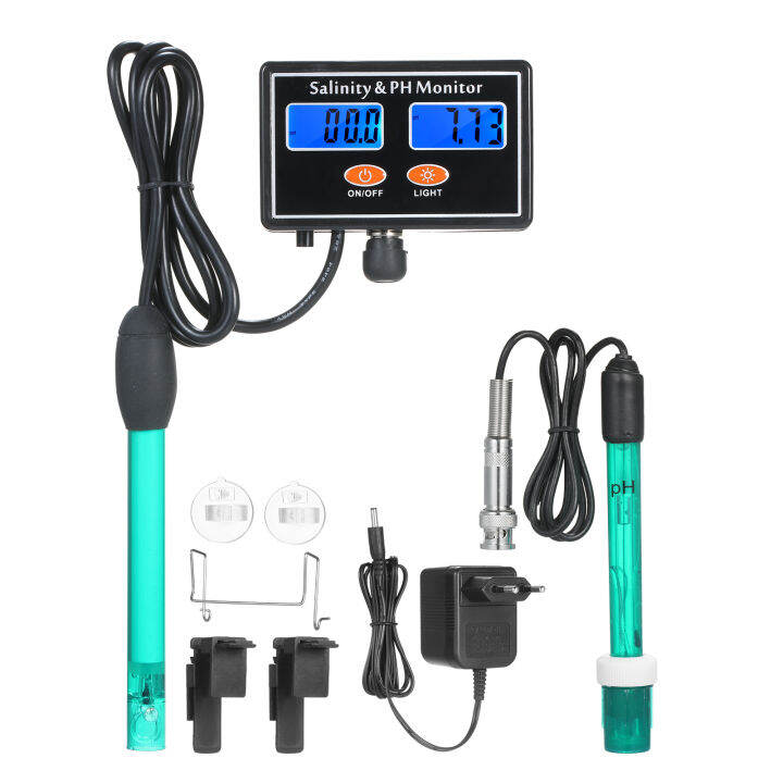 2-in-1-ph-salinity-water-quality-monitor-multi-functional-ph-amp-salinity-monitor-meter-sea-water-salinity-monitor-ph-water-quality-tester-dual-lcd-display-with-green-backlight