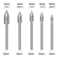 Set Mata Bor แกะสลักเอชเอสเอสบิทเจาะไม้5ชิ้น/เซ็ตเครื่องบดเหล็กรากคาร์ไบด์แข็งสำหรับงานแกะสลักงานไม้อย่างแม่นยำ