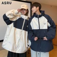 ASRV เสื้อโค้ทมีฮู้ดคู่ชายเสื้อแจ็กเก็ตแขนยาวแฟชั่นหลวมใหม่