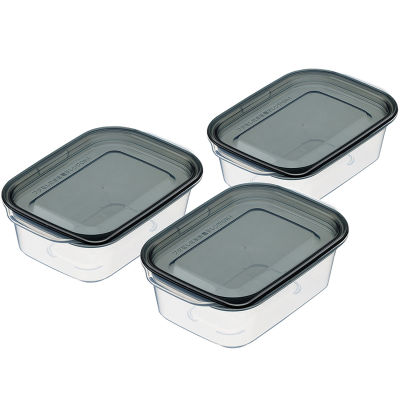 INOMATA กล่องเก็บอาหาร 3 ชิ้น (180 มล.) ท่อระบายไอน้ำ ตู้เซฟสีดำ