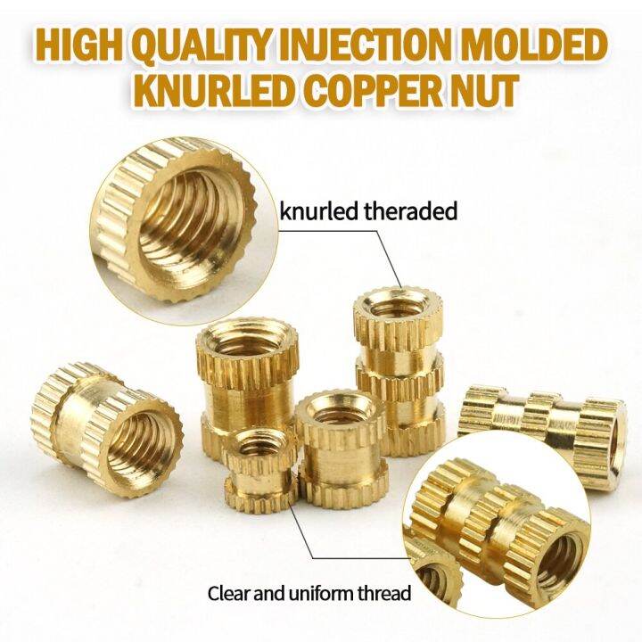 luhuichang-m2-m3-m4-injection-molding-nut-copper-inserts-brass-insert-fastener-knurled-nuts-knurling-embedded-parts-nails-screws-fasteners