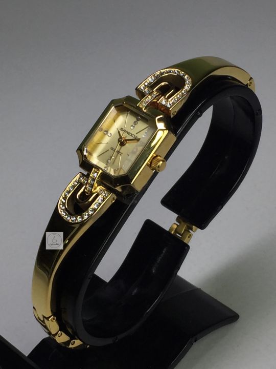 นาฬิกาข้อมือผู้หญิง-sandoz-รุ่น-sd99251gg01-ตัวเรือนและสายนาฬิกากึ่งกำไลสีทอง-หน้าปัดสีทอง-ของแท้-100-เปอร์เซนต์