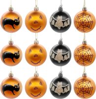 Twelve Halloween hanging ball shatterproof balls are used for Halloween garland ornaments and party decorations.