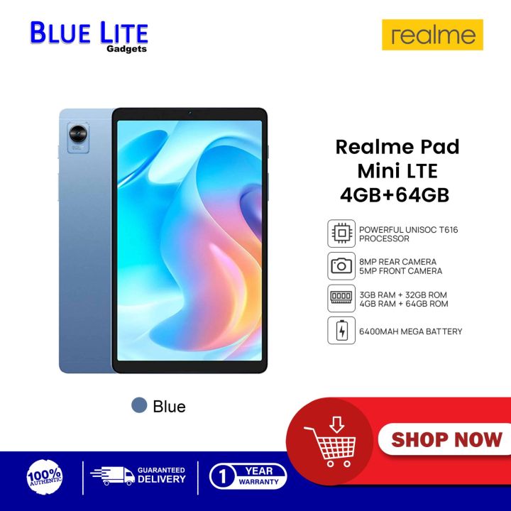 Realme Pad RMP2105 Mini LTE 4GB+64GB Blue | Lazada PH