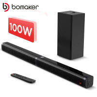 BOMAKER 100W SoundBar 2.1 Bluetooth Speaker 5.0 Home Theater Sound System 3D Surround Sound Bar Remote Control With Subwoofer