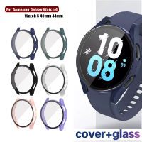 ฮาร์ด Casing PC กระจกเทมเปอร์ฝาครอบป้องกันปกป้องหน้าจอสำหรับ Samsung Galaxy Watch4 Watch5 40มม. 44มม.