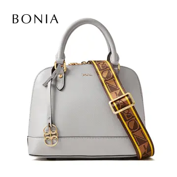 Buy BONIA Dark Brown Monogram Zoey Satchel Bag 2023 Online