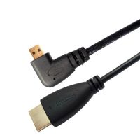 ทำมุมด้านขวาสาย Hdmi ขนาดเล็ก50ซม./150ซม. สาย Hdmi ไปยังสาย Hdmi Micro Hdmi 90องศาสำหรับกล้องดิจิตอลและแท็บเล็ตโทรศัพท์