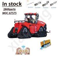 ☈ yulin775shop Trator Agrícola Elétrico Tracked Modelo de Bloco Construção Montado Remoto Presente De Brinquedo Aniversário Para Crianças Personalizado MOC-67575 Novo 2023 4488Pcs