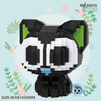 Lovely Cartoon Building Bricks Animal Micro Diamond Block Little Black Cat Nanobrick Assemble Model Educational Toy For Kid Gift