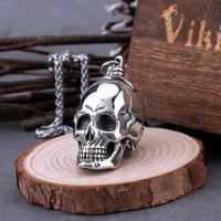 316L Stainless Steel Large Skull Necklace Mens Vintage Gothic Punk Skull Head Pendant Necklace Party Biker Fashion Male Jewelry2023