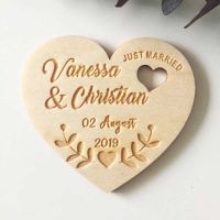 Personalized Wedding Laser Heart Save the Date MagnetsCustom wood rustic save the dateparty favors gifts