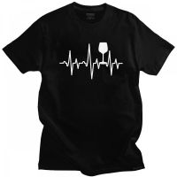Red Wine Heartbeat T Shirt for Men Cotton Fashion T shirt Short Sleeve Fashion Tee Tops Loose Fit Clothing Merch XS-6XL