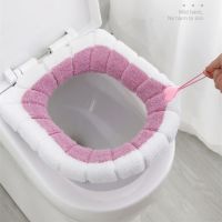 【LZ】❂  Universal assento do toalete coxim grosso de pelúcia em forma de o assento do toalete capa dupla-cor com alça nordic acessórios de banheiro