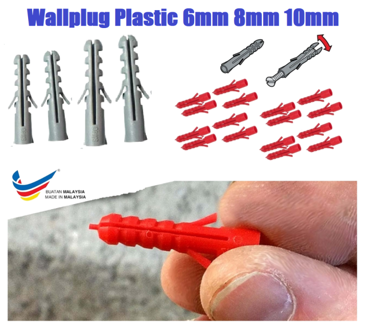 PVC wall plug,6mm 8mm high quality plastic expansion anchor wall plugs