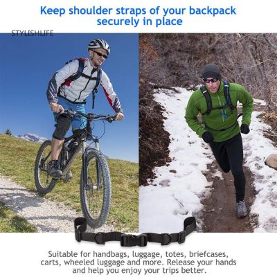 [stylishlife] Adjustable Bag Backpack Anti-slip Webbing Chest Buckle Clip Nylon Strap