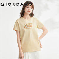 GIORDANO Women T-Shirts Happy Squirrel Print Lightweight Summer Tee Short Sleeve 100% Cotton Crewneck Casual Tshirts 13393203 nj