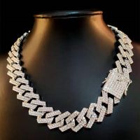 20mm Men Hip Hop Chain Necklace pave setting Rhinestone Male Hiphop iced out bling rhombus Cuban Chains Necklace fashion jewelry