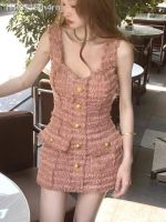 ♧ n4rn Alta Qualidade De Luxo Pequena Fragrância Tweed Vestidos Para As Mulheres 2023 Verão Doce Vestido Curto Partido Robes roupas feminina