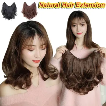 68CM Human Hair Washable Long Hair Air Bangs Big Wave Long Curly Hair  Natural Realistic Fluffy Curly Hair Cap Korean Style for Women's Favorite  Daily Wear Hairstyle