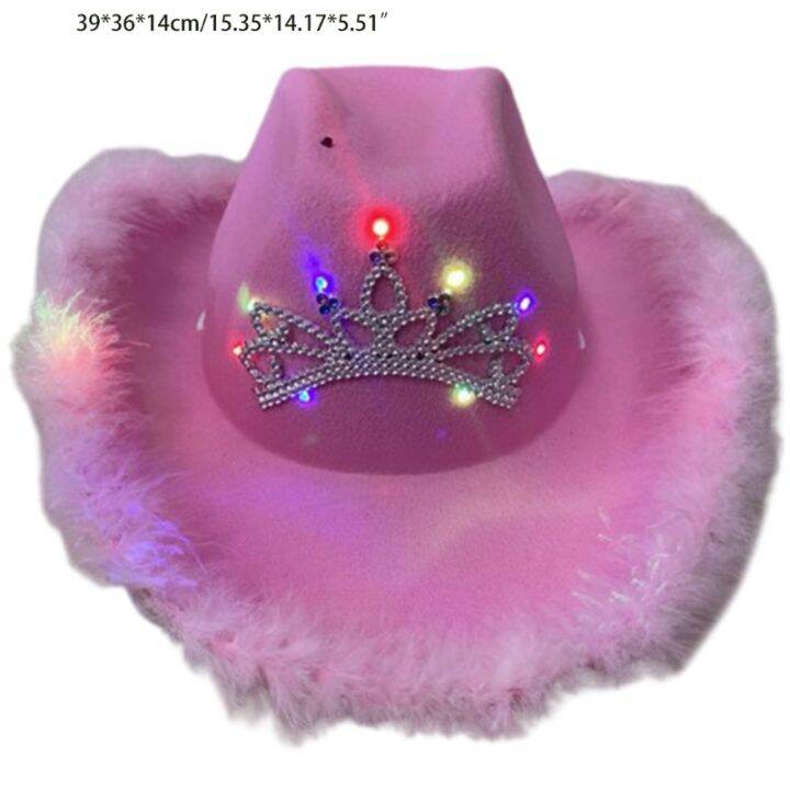 LightUp Pink Kids Cowgirl Hat Child Blinking Light Cowgirl Hats Cowboy