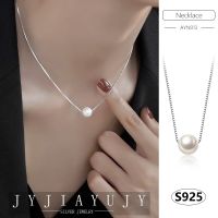 Jyjiayujy สร้อยคอเงินสเตอร์ลิง 100% ประดับไข่มุก S925 สีขาว 6 8 10 มม. สไตล์เกาหลี เครื่องประดับแฟชั่น ของขวัญ AYN813