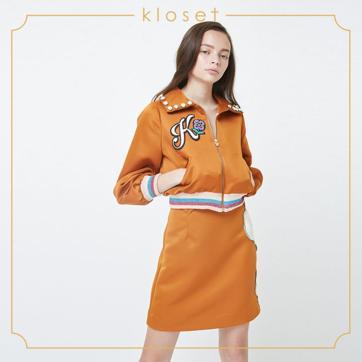 kloset-embellished-mini-skirt-sh18-s001-เสื้อผ้าผู้หญิง-เสื้อผ้าแฟชั่น-กระโปรงแฟชั่น-กระโปรงสั้น