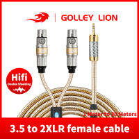 GOLLEY LION สายสัญญาณเสียงมินิแจ็ค3.5มม. เป็น XLR 3พินหญิงสำหรับคอนโซลผสมแอมป์หูฟัง