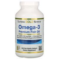 California Gold Nutrition, Omega-3, Premium Fish Oil, 240 Fish Gelatin Softgels