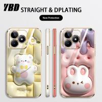 YBD 2023ใหม่เคส3D เคสโทรศัพท์สำหรับหญิงสาวน่ารักลูกกวาดสำหรับ OPPO Realme C53 C51เคสกล้องอย่างแม่นยำเคสโทรศัพท์ยอดนิยมฝาครอบรูปแบบน่ารักพร้อมฟรีสายคล้อง