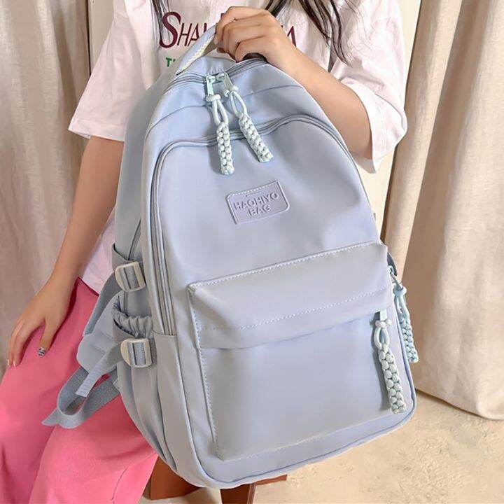 female-solid-color-backpacks-for-women-waterproof-school-backpack-bag-large-capacity-shoulder-school-bags-for-girls-ruckpack