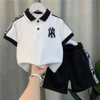 Boys Summer Polo Shirt Suit 2023 New Baby Short-Sleeved Clothes Little Boy Childrens Cool Handsome Childrens Clothing