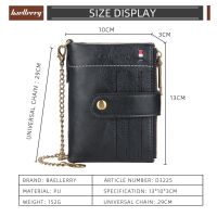 baellerry new wallet mens short European and American retro double zipper card bag male vertical buckle coin purse