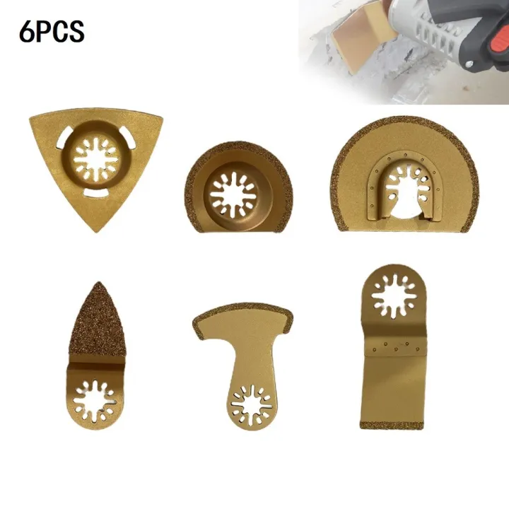6pcs/Set Carbide Oscillating Multi Tool Segment Saw Blades Tile Grout Cutter For Polishing