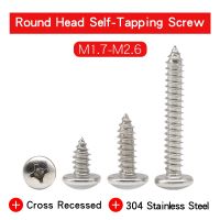 100 150 PCS Cross Recessed Round Head Self Tapping Screw M1.7 M2 M2.2 M2.6 304 Stainless Steel Pan Head Phillips Wood Screw