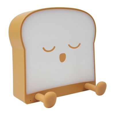 Cute Cartoon Toast Bread Shape Night Light Holder USB Rechargeable Bedside Atmosphere Silicone Lamp