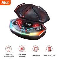 ▲☎✜ Niye DS920 RGB Gaming Bluetooth Earphone HIFI Sound Quality Colorful Gaming Wireless Earphone Active Noise Reduction In-ear Earbuds with LED Power Display