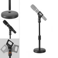 Flexible Desktop Metal Tripod Folding Mic Stand Adjustable Angle Disc Microphone Mount Holder Stand cket Microphone Clamp