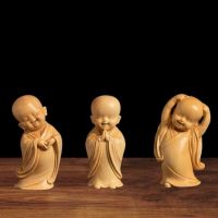 Boxwood carving style retro novice monks portable hand piece for men and women playing handicrafts home decoration crafts ornaments hot style