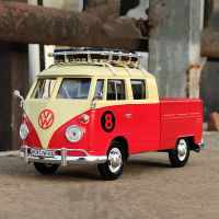 124 Volkswagen T1 Bus Alloy Classic Car Pickup Model Diecasts Toys Metal Van Vehicles Car Model Simulation Collection Kids Gift888