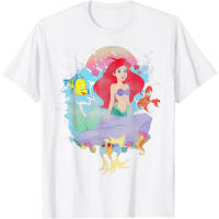 【Fashion】New เสื้อยืด พิมพ์ลาย Disney The Little Mermaid Ariel Splash สําหรับ แฟชั่นแขนสั้นผ้าฝ้าย