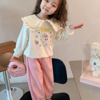 IENENS Girl Long Sleeve Clothing Sets Rabbit Sweatshirt + Pants Suits Children Outfits Spring Autumn Kids Sweet Suits