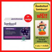 "มีของแถม" Sambucol Black Elderberry Original 24 Caps แซมบูคอล แบล็ค เอลเดอร์เบอรี่ 24 แคปซูล. (1 กล่อง) (P-5509)