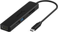 SABRENT Multi-Port USB Type-C Hub with 4K HDMI | Power Delivery (60 Watts) | 1 USB 3.0 Port | 1 USB 2.0 Port | SD/microSD Card Reader (HB-TC6C) 6-PORT